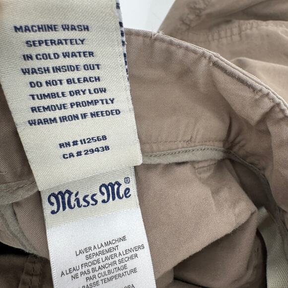 Miss Me Pants Womens 30 (36x31 ACTUAL) Khaki Tan Cargo CP1243 + Pockets Coastal - Picture 8 of 9